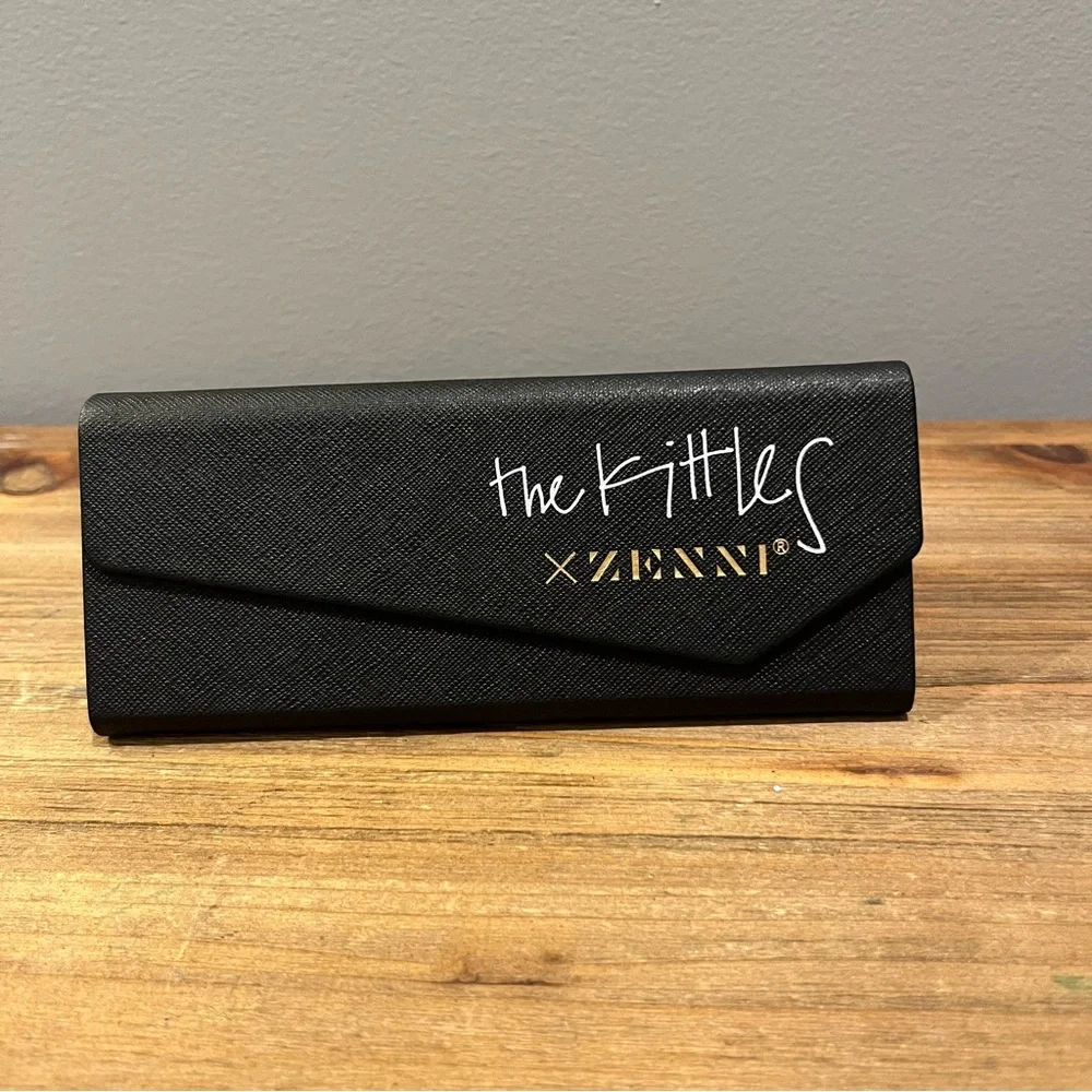 Zenni Black Sunglasses Case and Glass cleaning Towel The Kittles